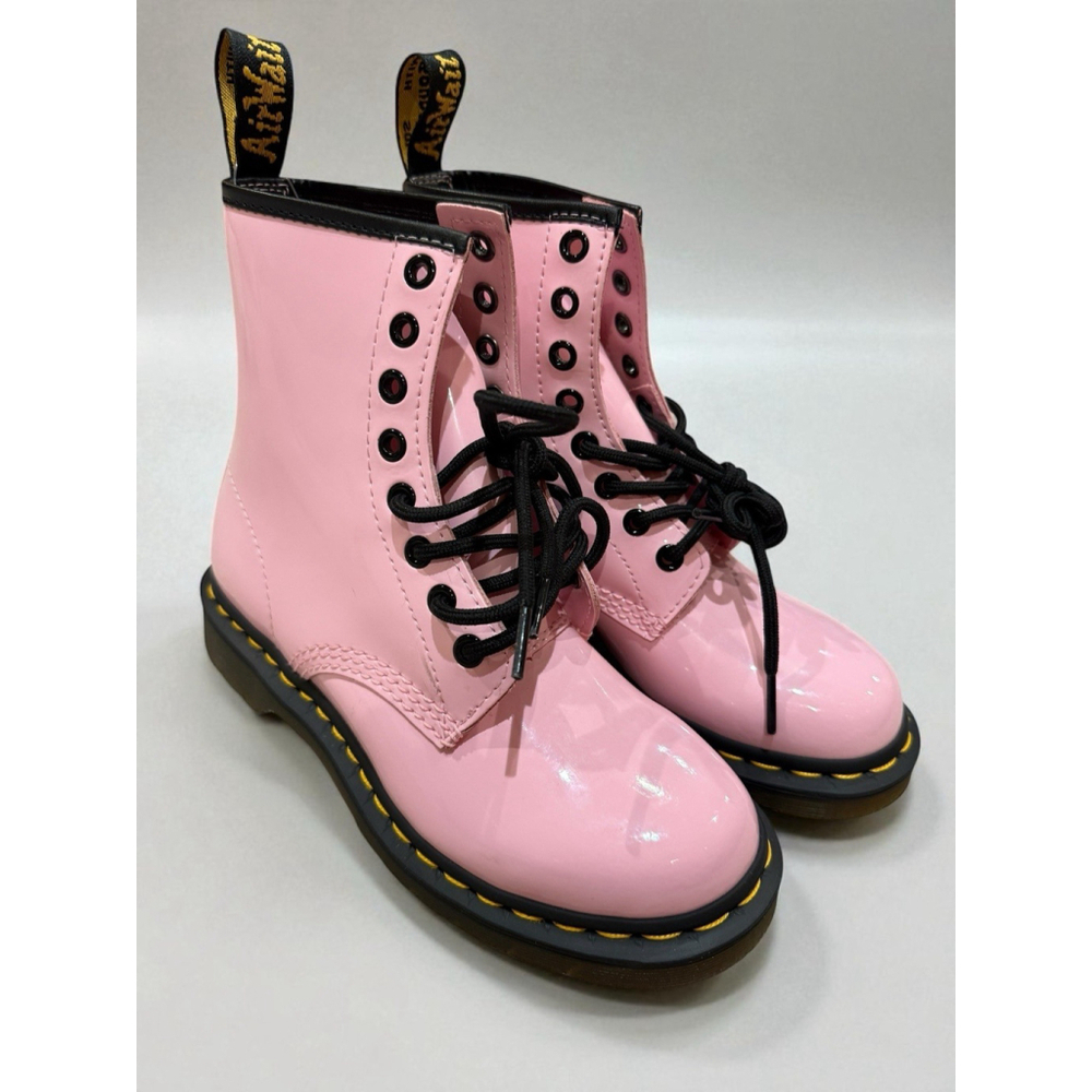 Dr‎ Martens 1460 Boots Pale Pink Patent Size 5 Womens